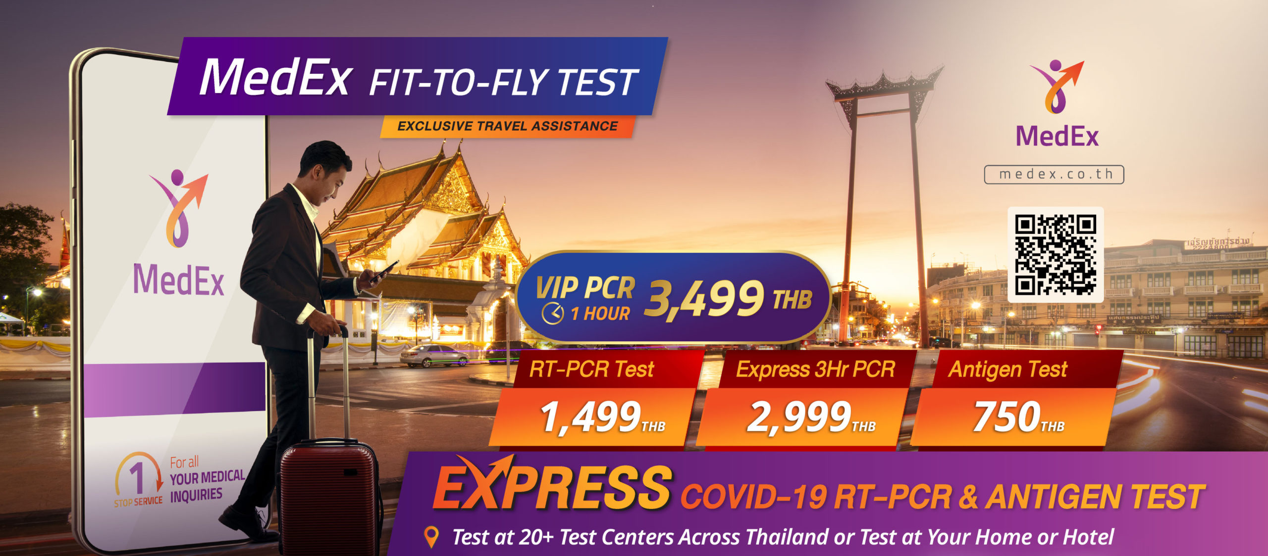 COVID-19 RT-PCR and Antigen Test | Express 1-Hour PCR Test at Hotel or 20+ Test Centers Nationwide | COVID Test Bangkok, Pattaya, Phuket, Chiang Mai, Koh Samui and More